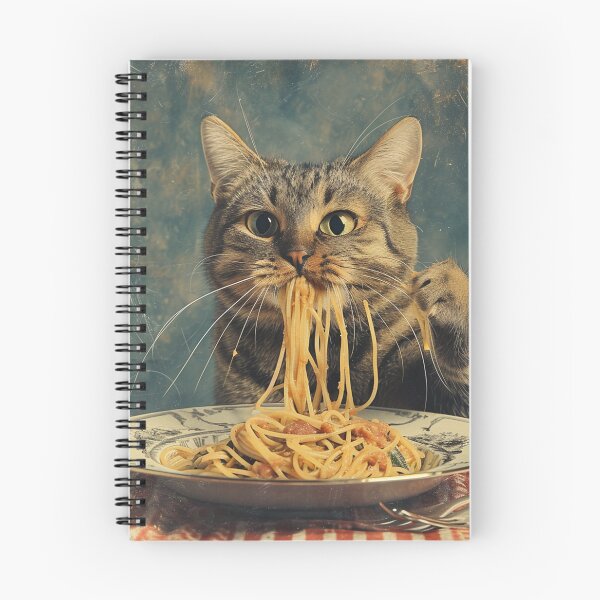 Item preview,  funny cute cat eats spaghetti. cat lovers designed and sold by ahmed2751989.