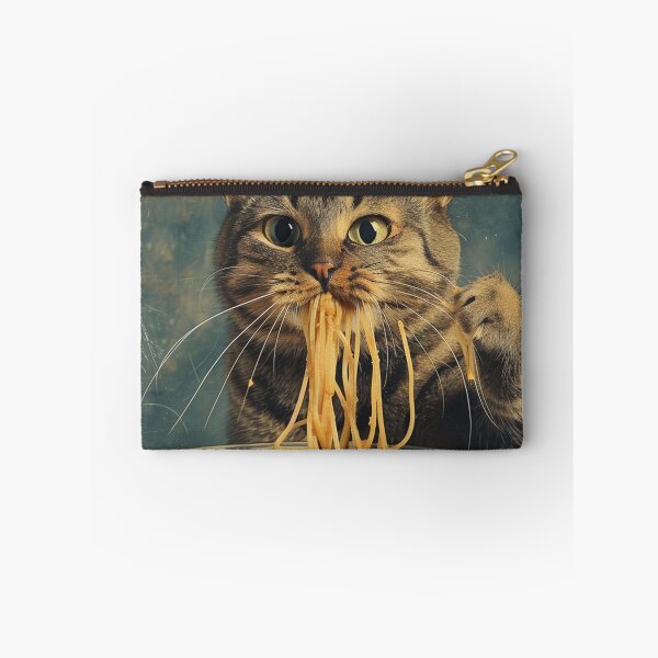 Item preview,  funny cute cat eats spaghetti. cat lovers designed and sold by ahmed2751989.