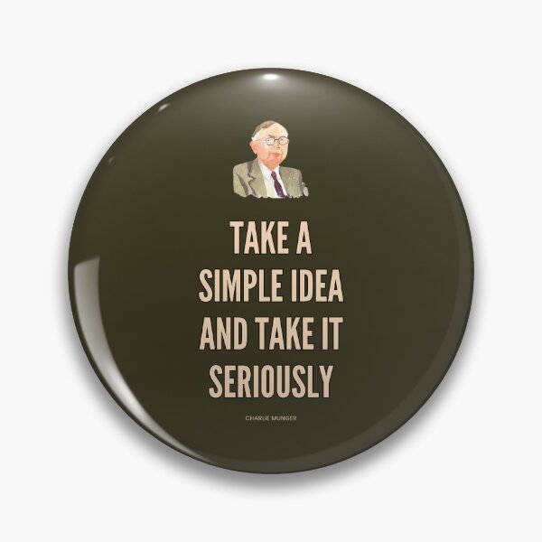 Item preview, Take a simple idea and take it seriously, Charlie Munger Quote - best on dark background designed and sold by VarnaChitra.