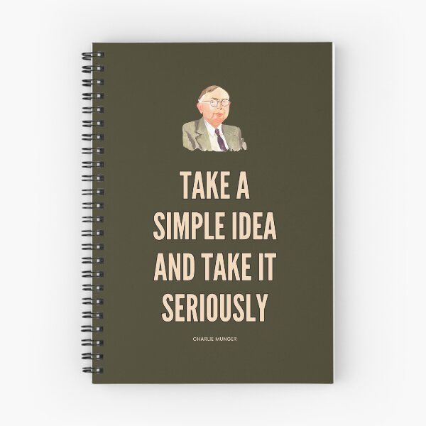 Item preview, Take a simple idea and take it seriously, Charlie Munger Quote - best on dark background designed and sold by VarnaChitra.