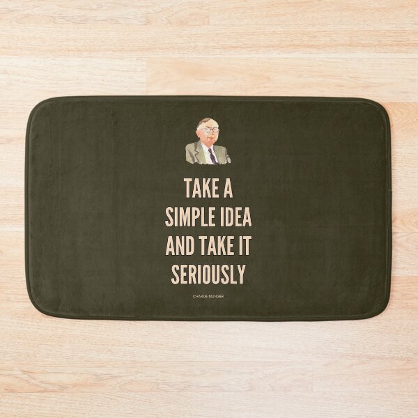 Item preview, Take a simple idea and take it seriously, Charlie Munger Quote - best on dark background designed and sold by VarnaChitra.