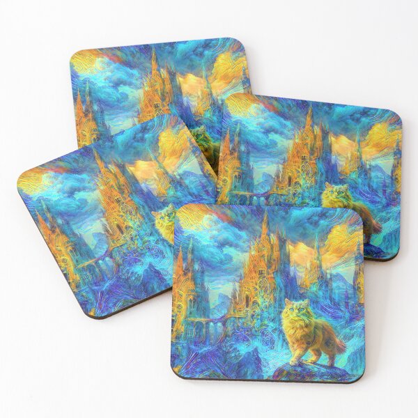 Item preview, Abstract abstraction of castle and cat. DeepDream #4725446476612 designed and sold by blackhalt.