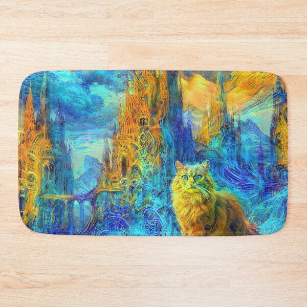 Item preview, Abstract abstraction of castle and cat. DeepDream #4725446476612 designed and sold by blackhalt.