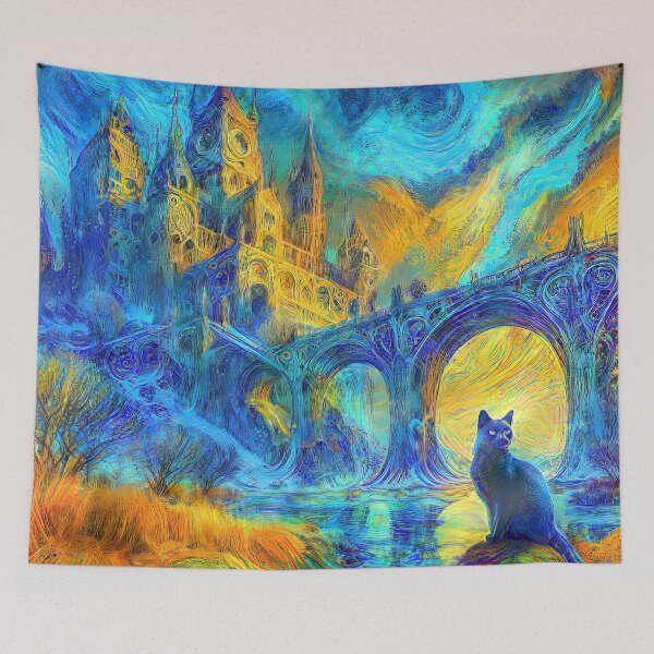 Item preview, Abstract abstraction of castle and cat. DeepDream #7292856911982 designed and sold by blackhalt.