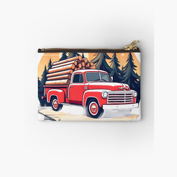 Item preview, Red Logging truck designed and sold by Cardsurveyors.