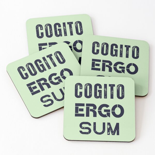 Item preview, René Descartes quote: Cogito, ergo sum (dark text) designed and sold by artbleed.
