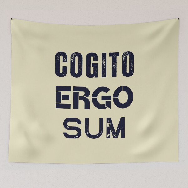Item preview, René Descartes quote: Cogito, ergo sum (dark text) designed and sold by artbleed.