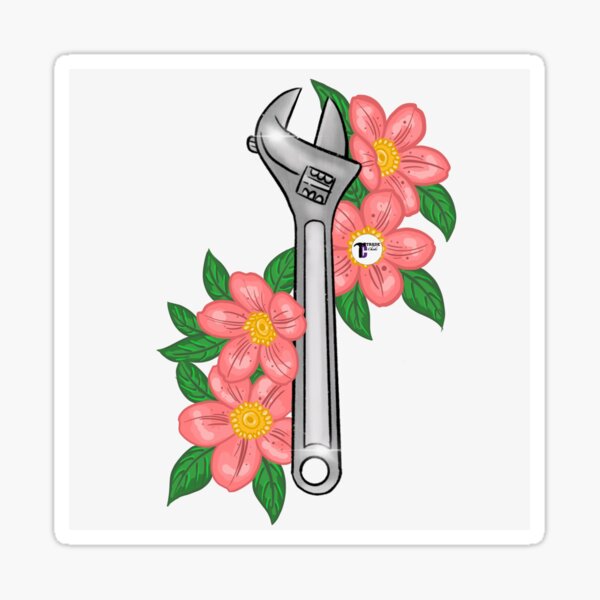 Shifter with pink flowers Sticker