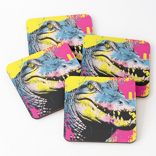 Artikelvorschau, Alligator-Porträtkunst. Tier bunt. Tierkissen. entworfen und verkauft von formform.