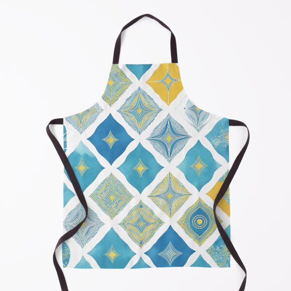 Aperçu de l'œuvre Diamants avec motif. Diamants bleus et jaunes. Motif géométrique. Abstraction créée et vendue par Harmonysens.