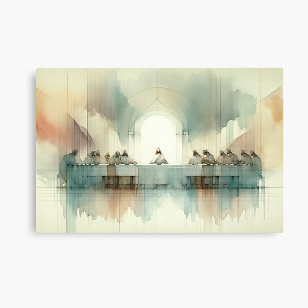 Item preview, The Last Supper Landscape Blue designed and sold by FaithArtCrea.