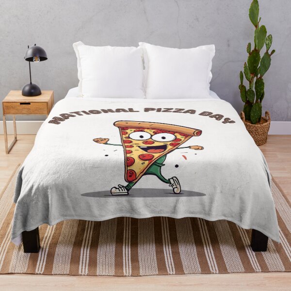 Item preview, cartoon-style slice of pizza dancing  designed and sold by teacherpeiyuan.