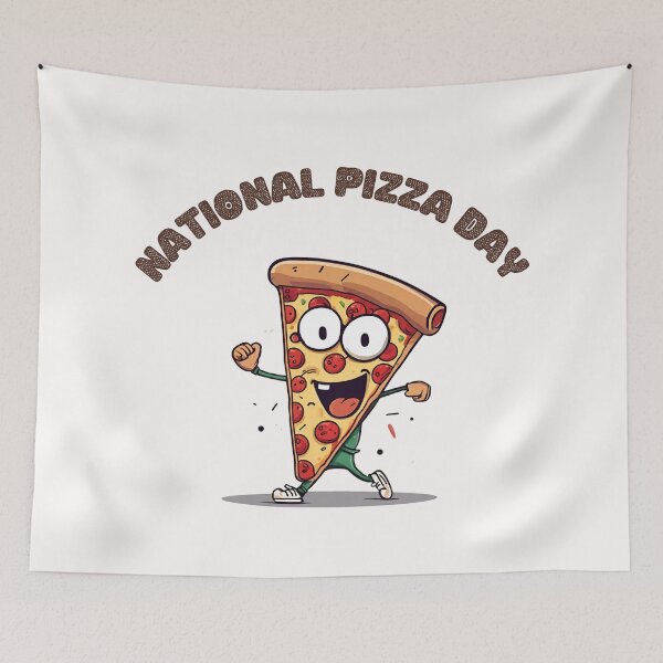 Item preview, cartoon-style slice of pizza dancing  designed and sold by teacherpeiyuan.