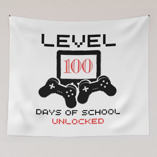 Artikelvorschau, Level 100 Schultage freigeschalteter Spieler entworfen und verkauft von DashBliss.
