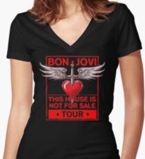 Bon Jovi Tour 2018 Women's Fitted V-Neck T-Shirt