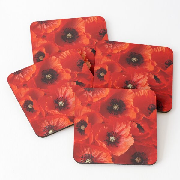Item preview, Poppy Tile 30: Crimson Whispers in a Field of Silk, Black-Eyed Beauties in Sun-Kissed Tissue Paper. designed and sold by TheBrainArt.