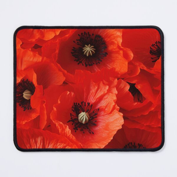 Item preview, Poppy Tile 30: Crimson Whispers in a Field of Silk, Black-Eyed Beauties in Sun-Kissed Tissue Paper. designed and sold by TheBrainArt.