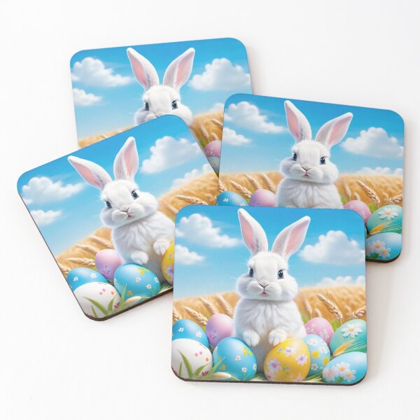 Item preview, Colorful Festive Easter Eggs Easter Bunny Spring Flowers Version 22 designed and sold by DreamingAwake1.