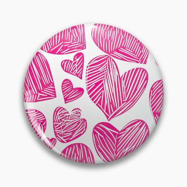 Item preview, Rustic pink linocut heart Valentines Day holiday pattern designed and sold by dvoevnore.