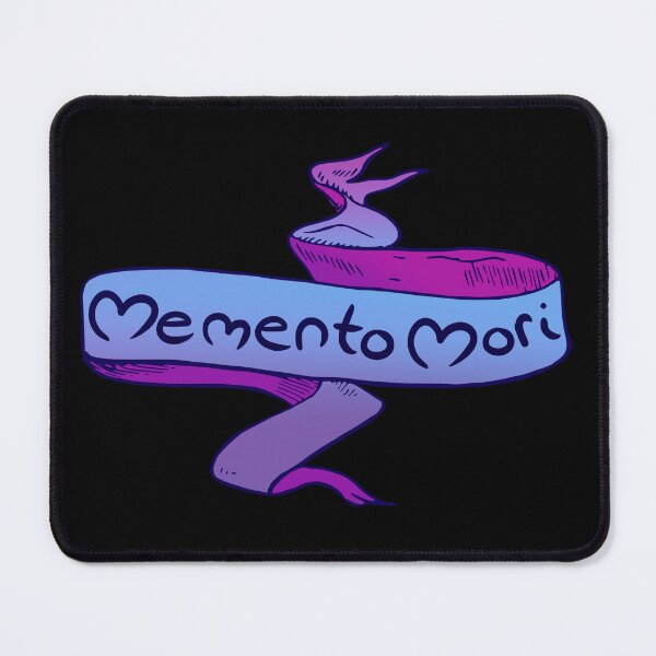 Item preview, Memento Mori (Latin: Remember your death) on blue and purple ribbon designed and sold by TheCatholicLady.