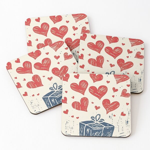 Item preview, Valentines Day gift box with floating hearts designed and sold by dvoevnore.