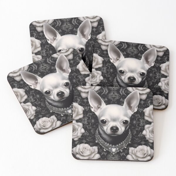 Item preview, White Chihuahua And Roses designed and sold by Nocturne  Paws.
