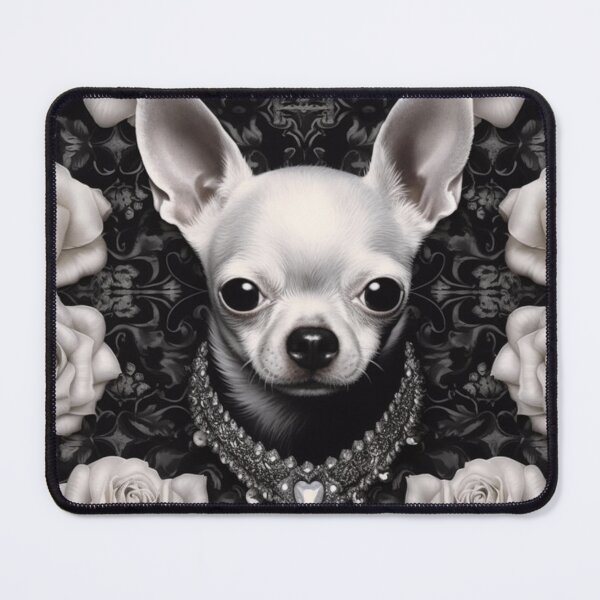 Item preview, White Chihuahua And Roses designed and sold by Nocturne Paws.