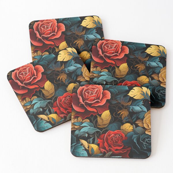 Item preview, Rose Tile 07: Thorny Fragrance Embracing Crimson Crown Jewels in a Velvet Symphony designed and sold by TheBrainArt.