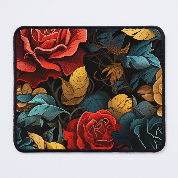 Item preview, Rose Tile 07: Thorny Fragrance Embracing Crimson Crown Jewels in a Velvet Symphony designed and sold by TheBrainArt.