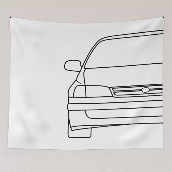 Item preview, Toyota Carina Corona Caldina E T190 black lined art designed and sold by EdimDesign.
