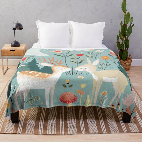 Item preview, Wildflowers deer moon - childrens room designed and sold by FlowersColorful.