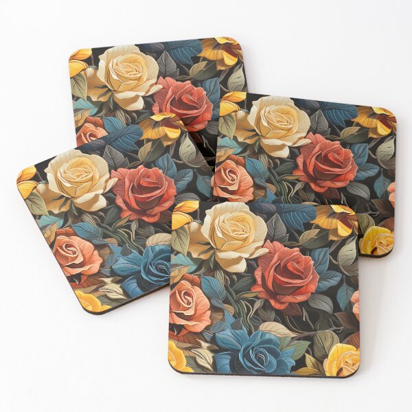 Item preview, Rose Tile 16: Thorny Fragrance Embracing Crimson Crown Jewels in a Velvet Symphony designed and sold by TheBrainArt.