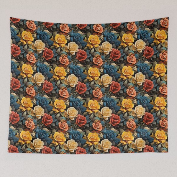 Item preview, Rose Tile 16: Thorny Fragrance Embracing Crimson Crown Jewels in a Velvet Symphony designed and sold by TheBrainArt.