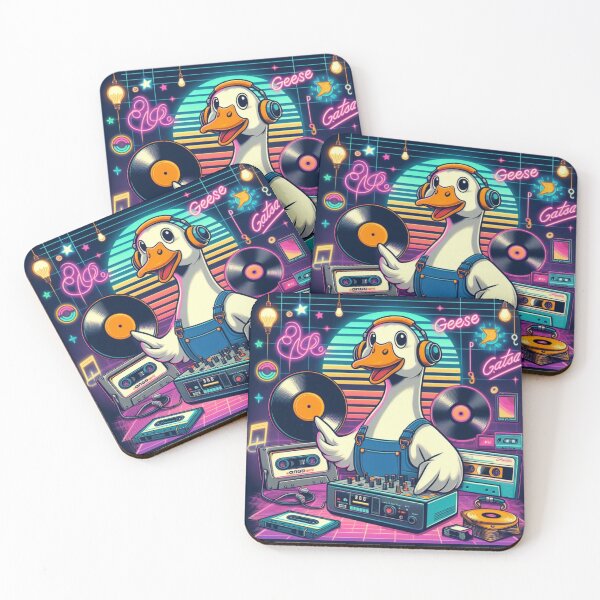 Item preview, Groove-winged Spinner: Duck DJ's Retro Rave designed and sold by crazygoose30.