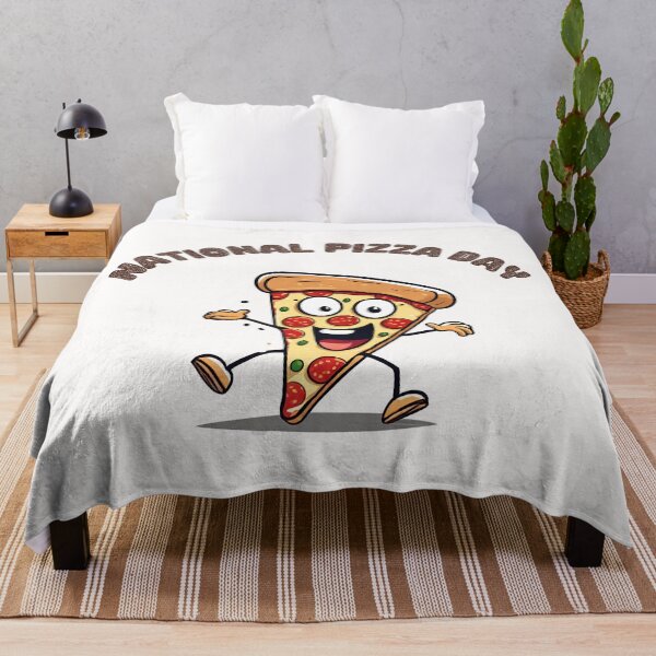 Item preview, cartoon-style slice of pizza dancing  designed and sold by teacherpeiyuan.