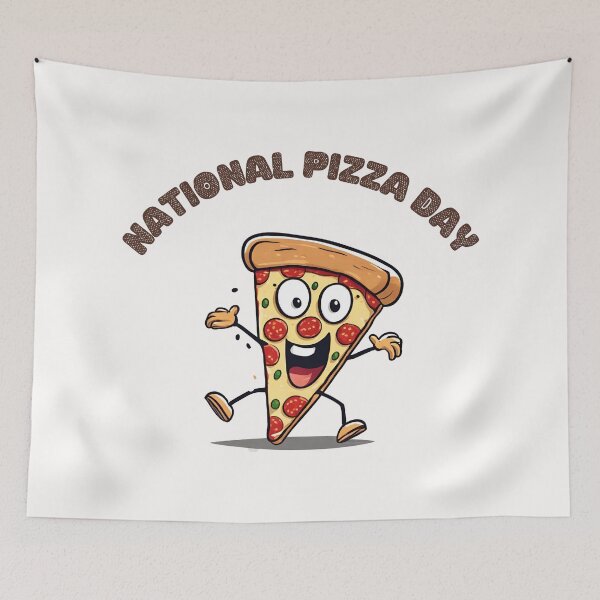 Item preview, cartoon-style slice of pizza dancing  designed and sold by teacherpeiyuan.