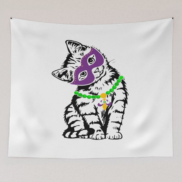 Item preview, Meowy Mardi Gras Funny Nola Cat Lover Owner Girl Women Kids designed and sold by Pitchou07.