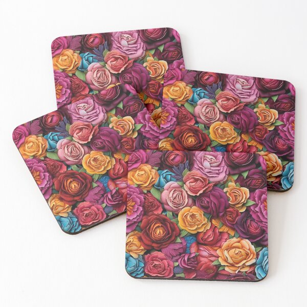 Item preview, Rose Tile 19: Thorny Fragrance Embracing Crimson Crown Jewels in a Velvet Symphony designed and sold by TheBrainArt.