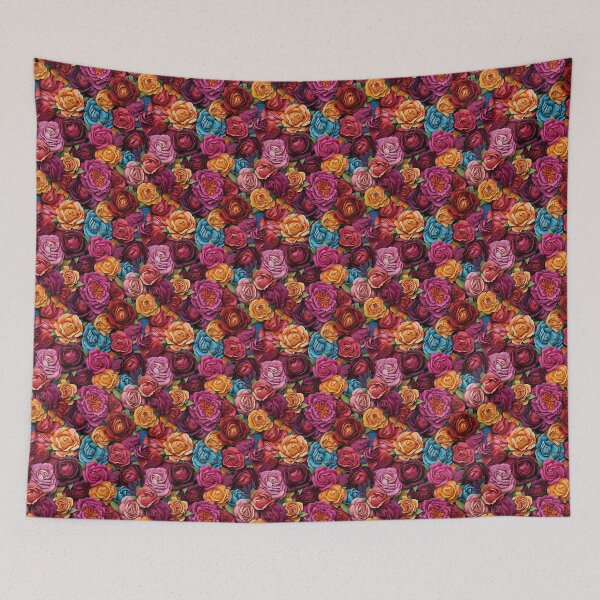Item preview, Rose Tile 19: Thorny Fragrance Embracing Crimson Crown Jewels in a Velvet Symphony designed and sold by TheBrainArt.