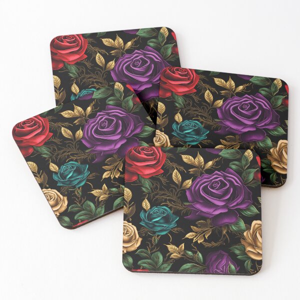 Item preview, Rose Tile 20: Thorny Fragrance Embracing Crimson Crown Jewels in a Velvet Symphony designed and sold by TheBrainArt.