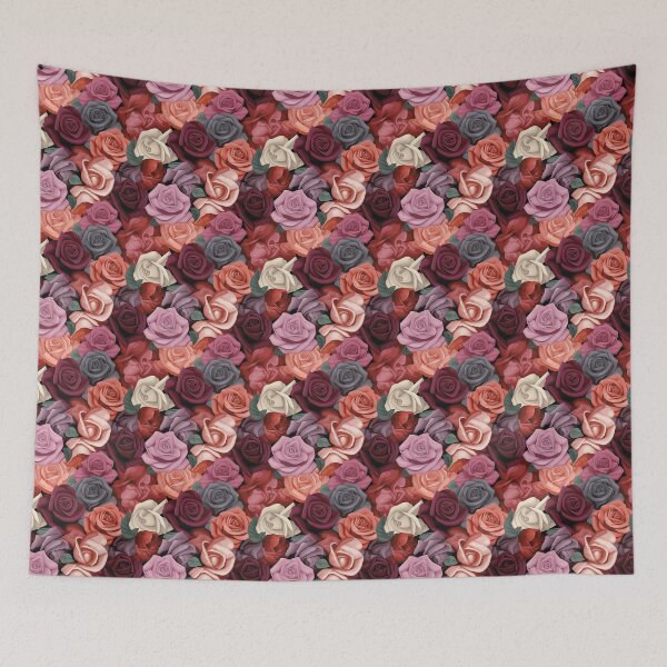 Item preview, Rose Tile 21: Thorny Fragrance Embracing Crimson Crown Jewels in a Velvet Symphony designed and sold by TheBrainArt.