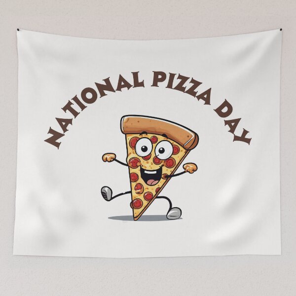 Item preview, cartoon-style slice of pizza dancing  designed and sold by teacherpeiyuan.
