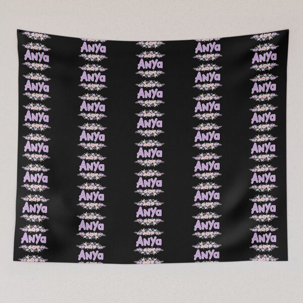 Item preview, Purple Flower Anya Name Label (Black) designed and sold by NormadWorld.
