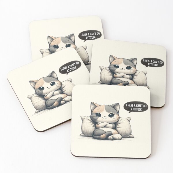 Item preview, Contented Kitten with a Can't-Do Attitude designed and sold by RuyaFab.