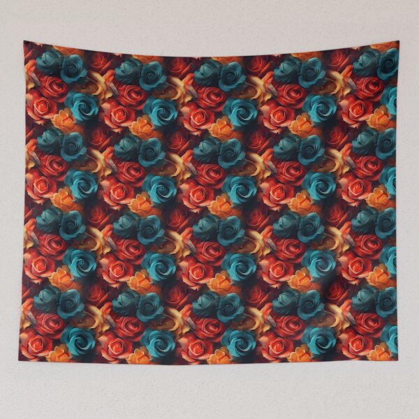 Item preview, Rose Tile 23: Thorny Fragrance Embracing Crimson Crown Jewels in a Velvet Symphony designed and sold by TheBrainArt.