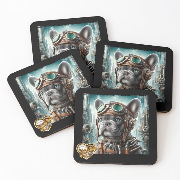 Item preview, Steampunk french bulldog cute vintage Retro dog art designed and sold by AriChaber.