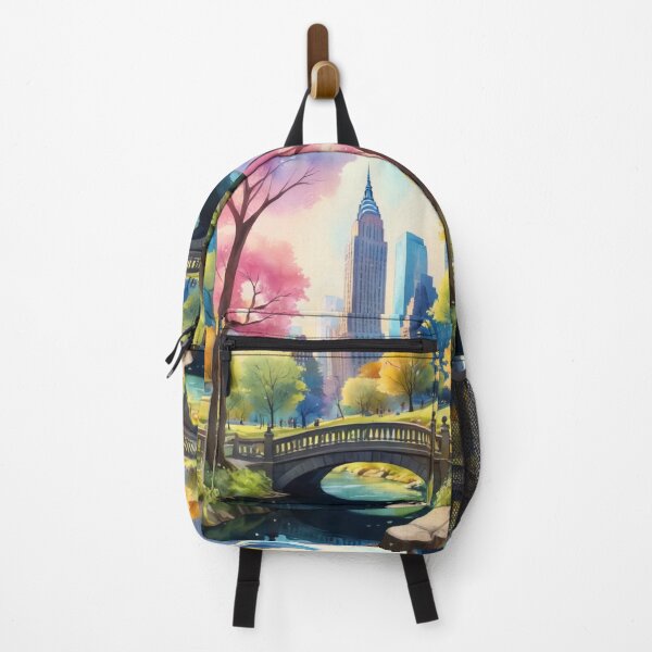 Item preview, Central Park of NYC in vertical watercolor painting 1 designed and sold by Warih.