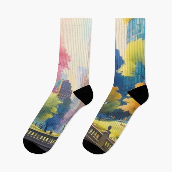 Item preview, Central Park of NYC in vertical watercolor painting 1 designed and sold by Warih.