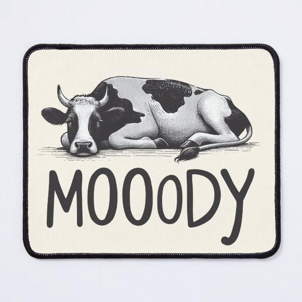 Item preview, Laid-Back Cow with a Mooody Vibe designed and sold by RuyaFab.