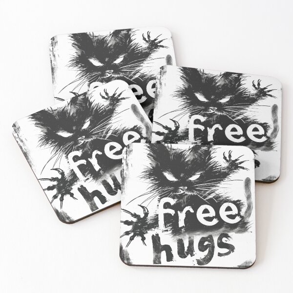 Item preview, Free Hugs Kitten, Black Kitten Demon, Funny Cat Humor designed and sold by PrintShangri-La.